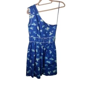 Heroines blue cloud one shoulder dress